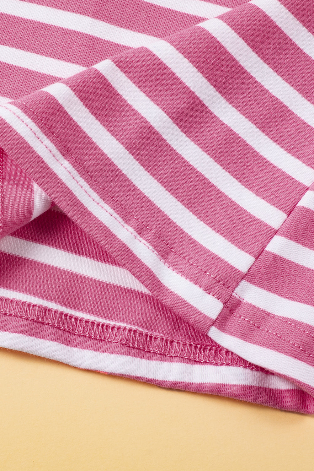 White Stripe Butterfly Sleeve V Neck Hollowed Knot Back T Shirt