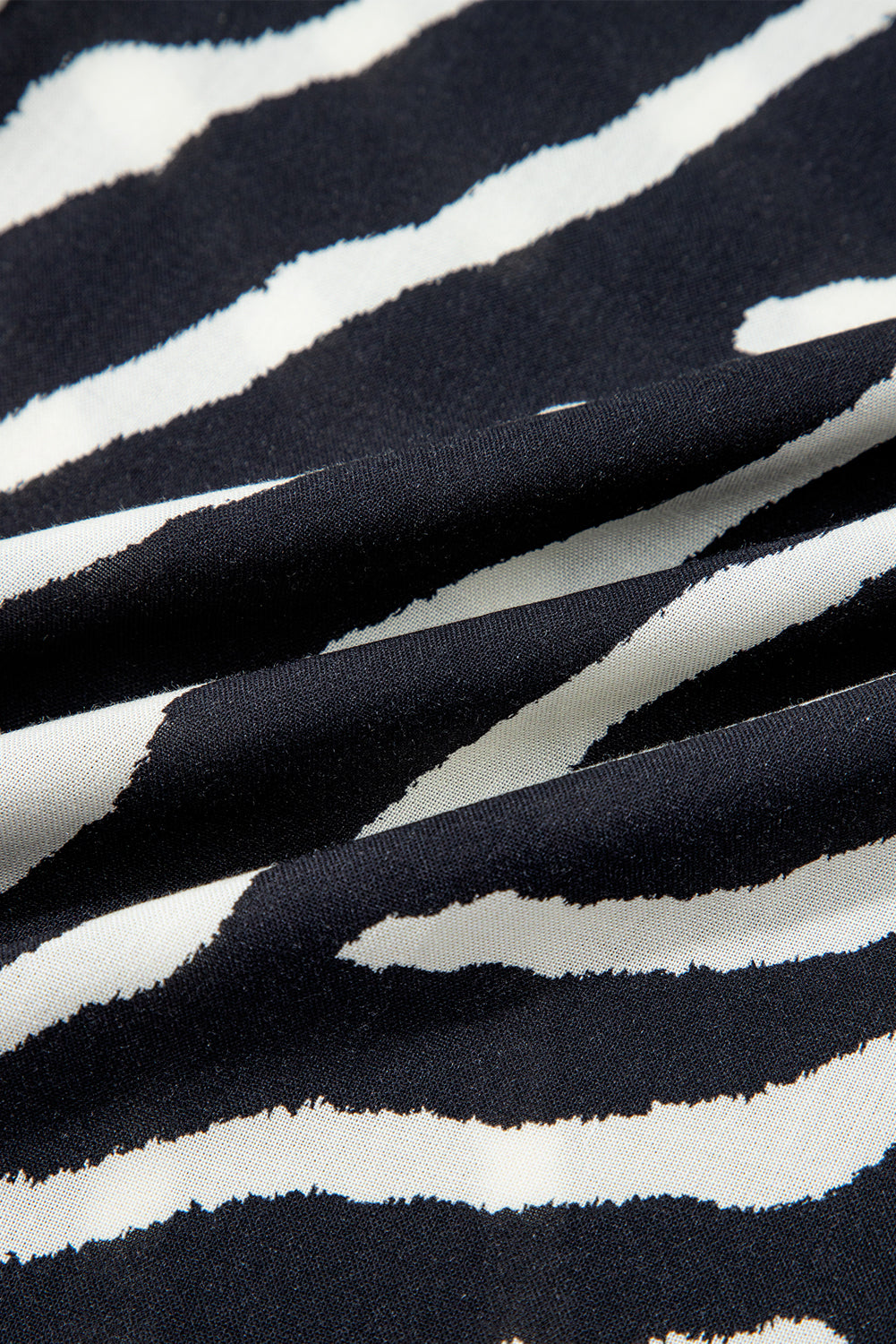 Black Zebra Striped Summer Wide Leg Pants