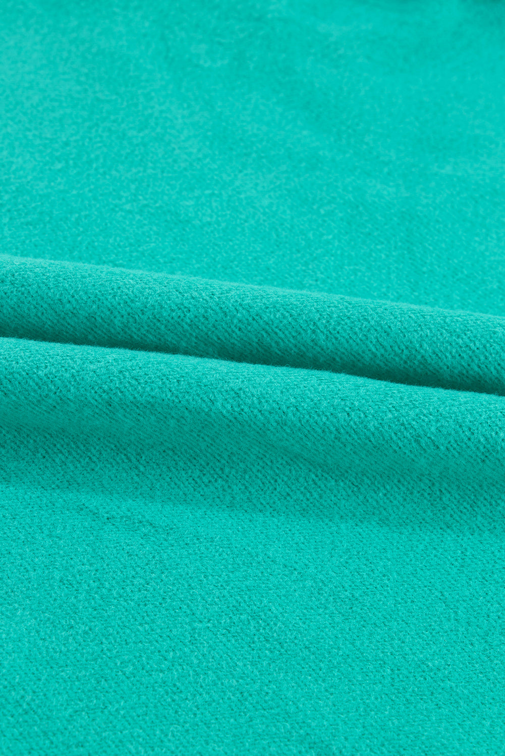 Dark Green Solid Fleece Lined Drop Shoulder Terry Sweatshirt