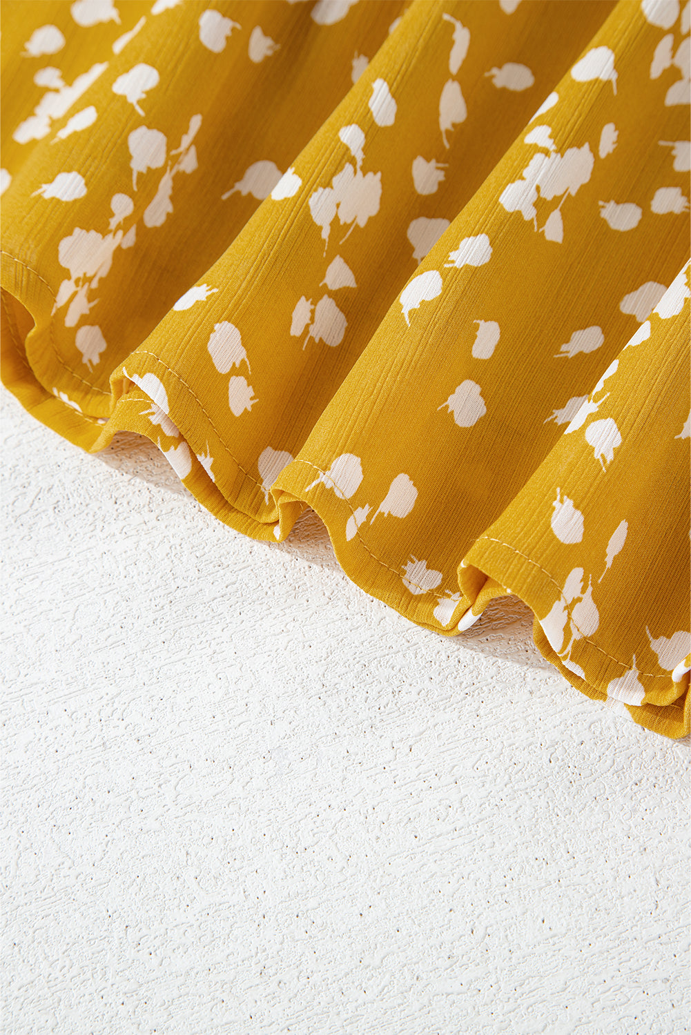 Black Plus Size Floral Print Ruched Split Neck Blouse