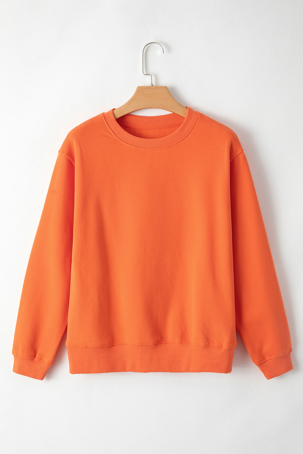 Dark Green Solid Fleece Lined Drop Shoulder Terry Sweatshirt