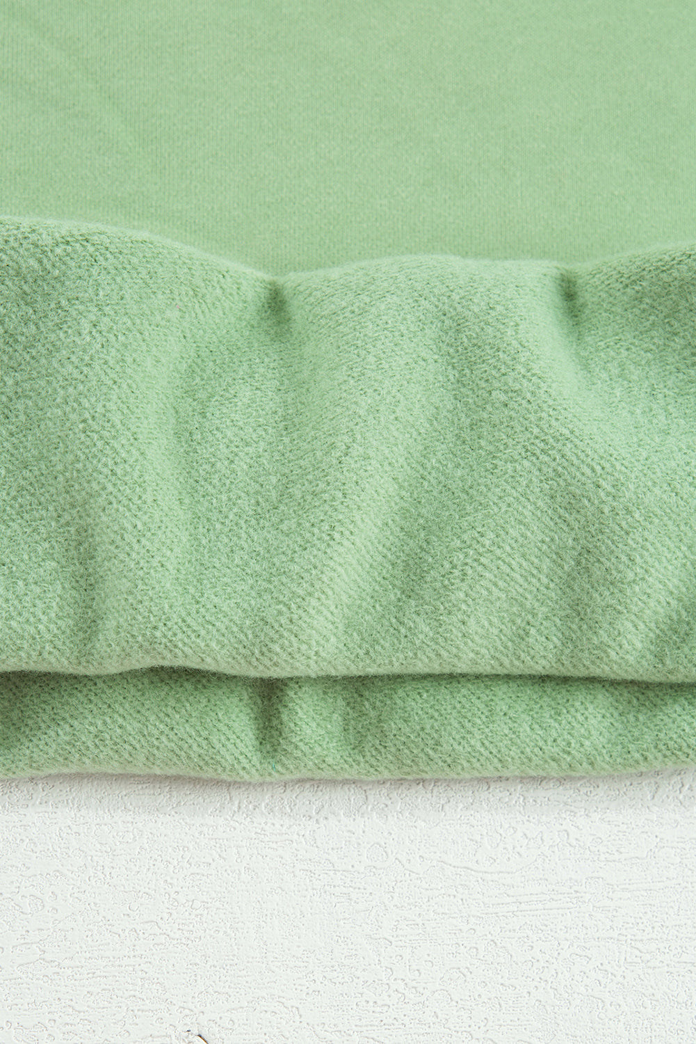 Dark Green Solid Fleece Lined Drop Shoulder Terry Sweatshirt