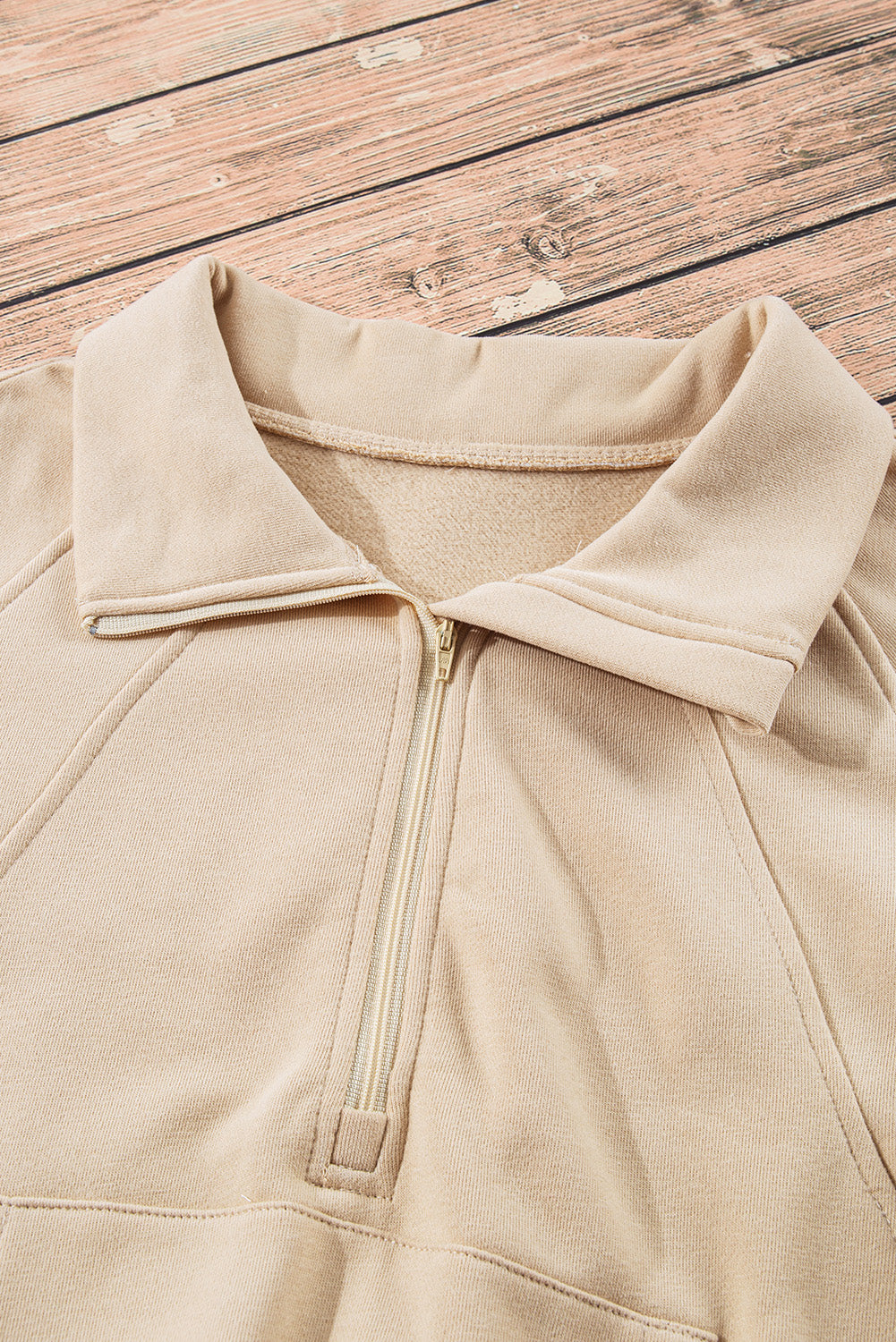 Sea Green Fleece Lined Zip Up Stand Collar Thumbhole Sleeve Sweatshirt