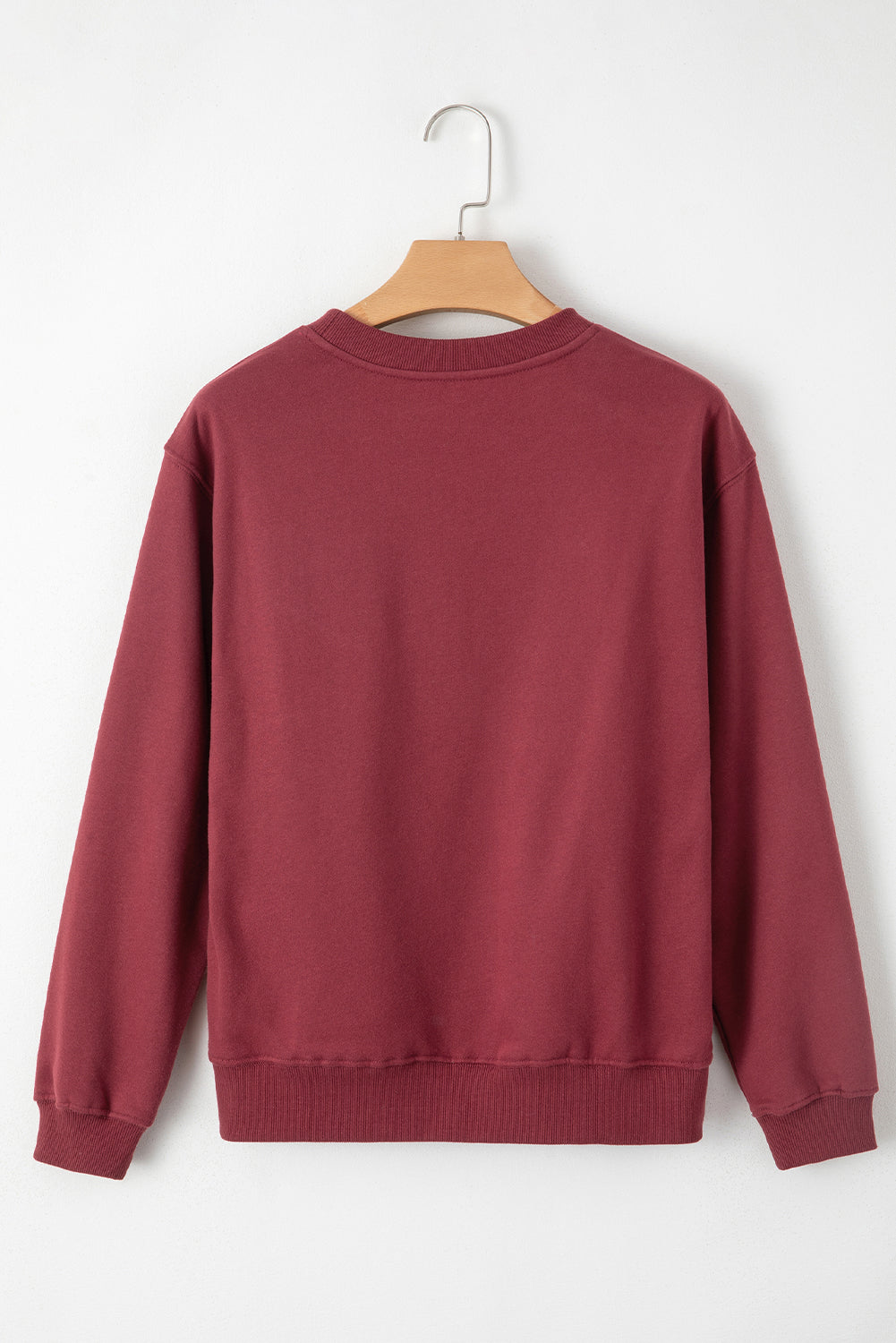 Dark Green Solid Fleece Lined Drop Shoulder Terry Sweatshirt