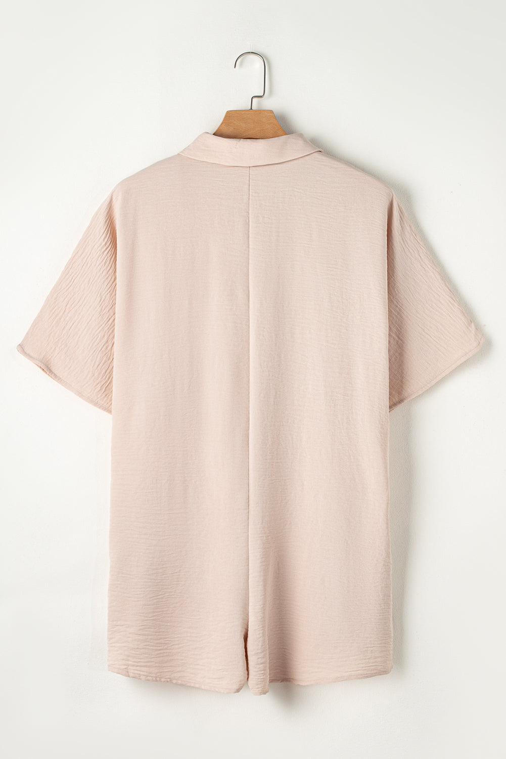 Bright Pink Half Button Collared Loose Romper
