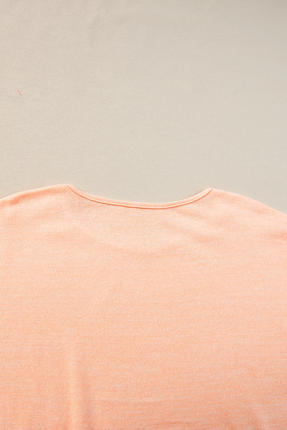 Smoke Gray Button Detail Batwing Sleeve Casual Tee