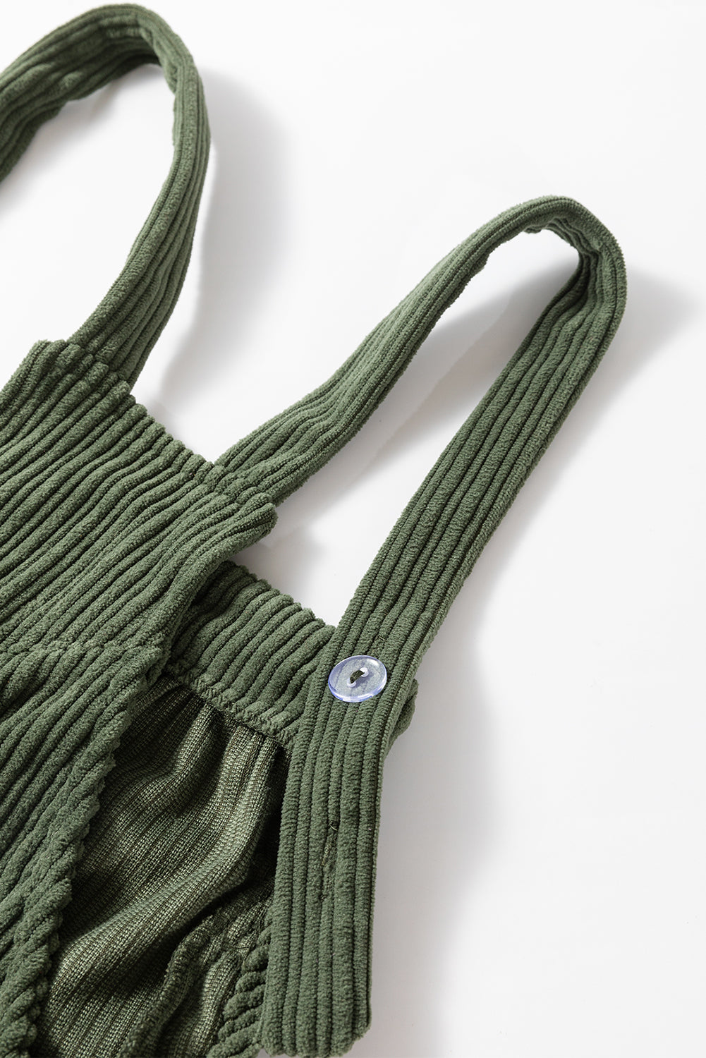 Real Teal Solid Pocketed Loose Fit Corduroy Overall
