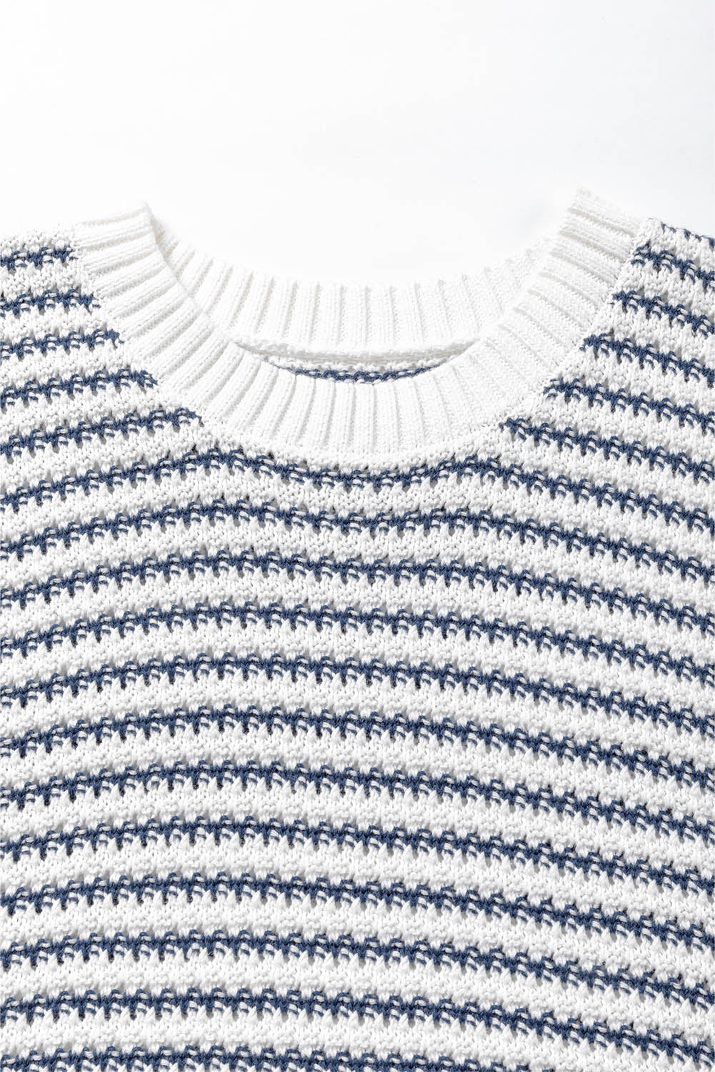 Red Stripe Ribbed Trim Loose Fit Knitted Sweater Vest