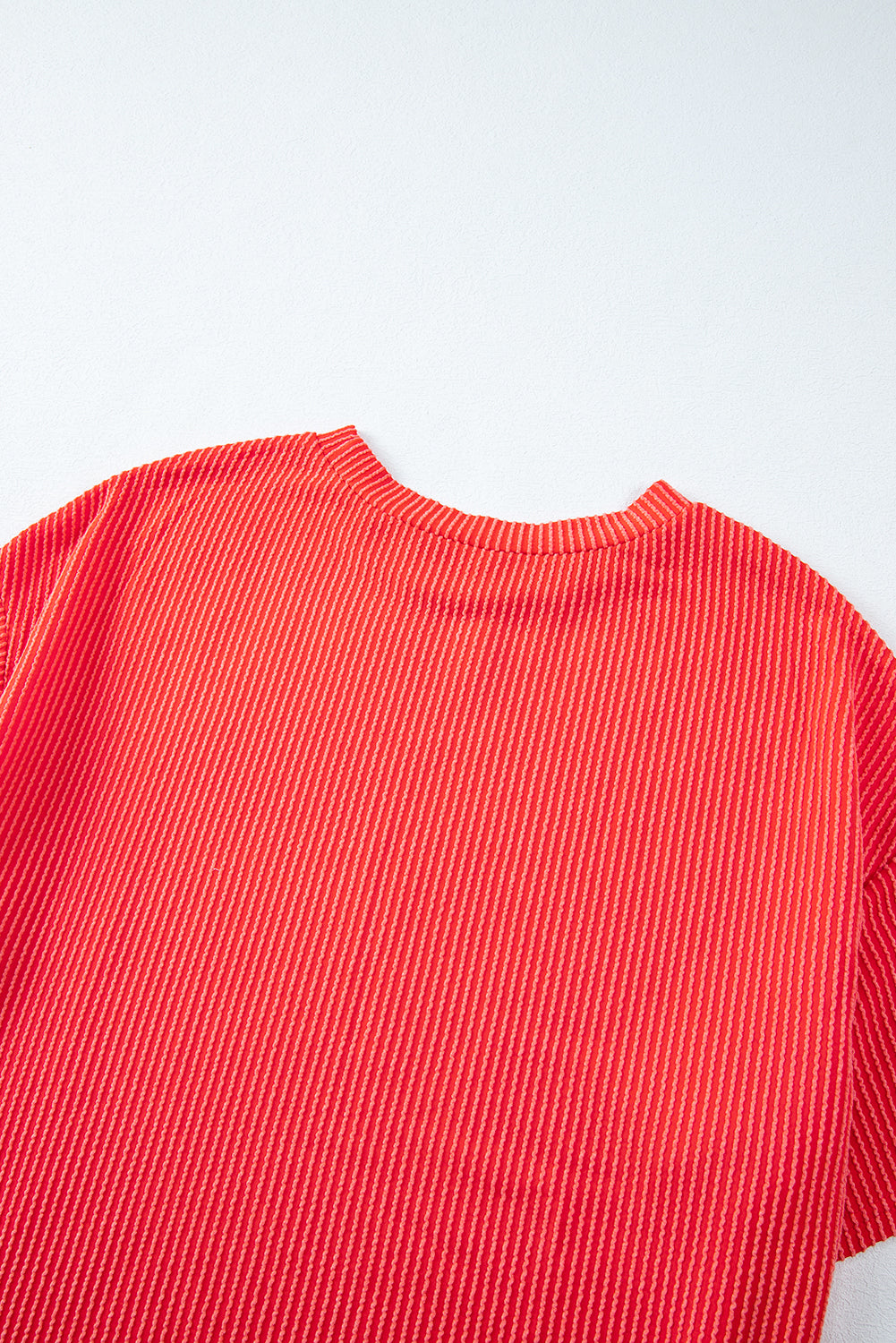 Phalaenopsis Ribbed Textured Knit Loose Fit Tee and Shorts Set
