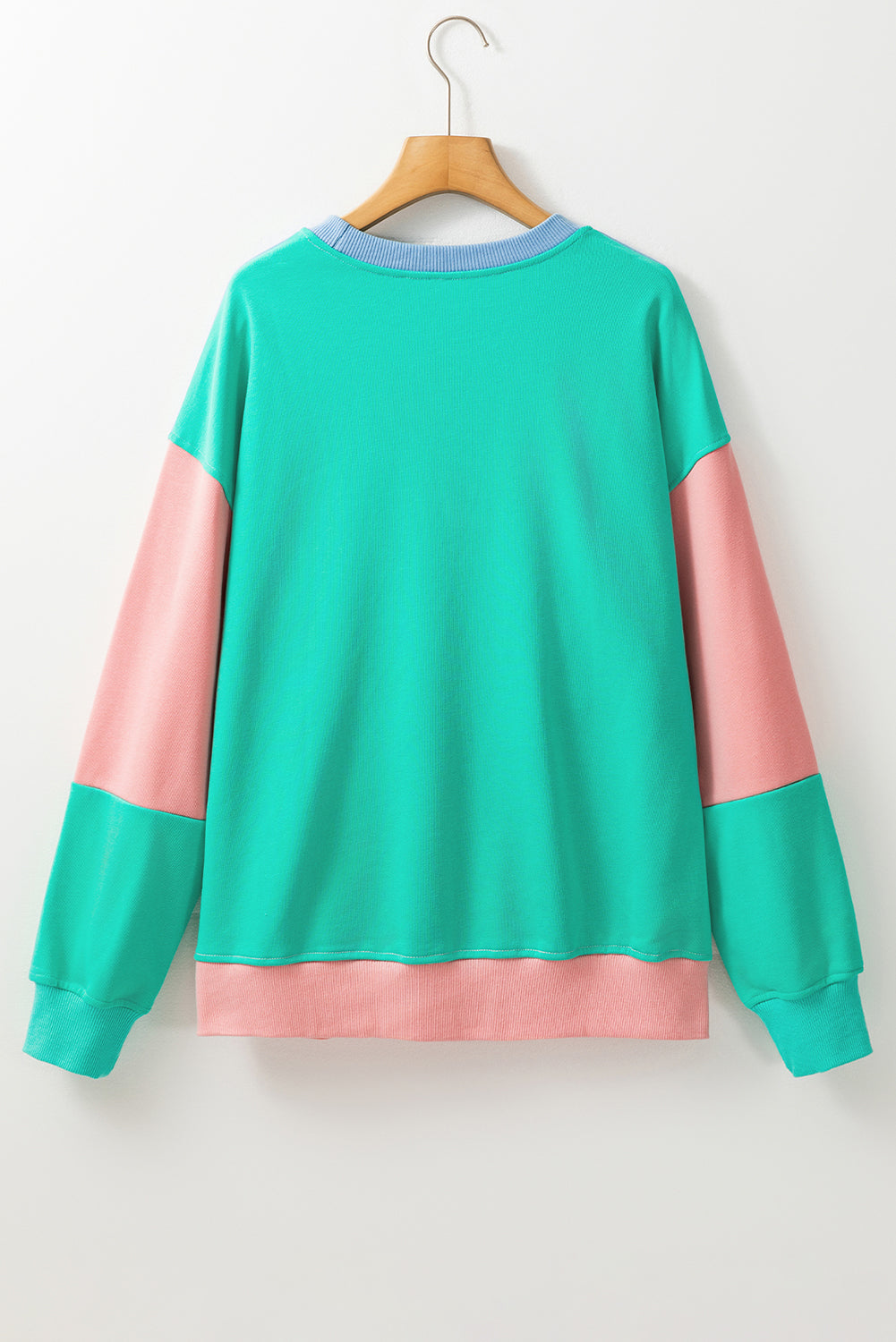 Meadow Mauve Colorblock Patchwork Drop Shoulder Sweatshirt