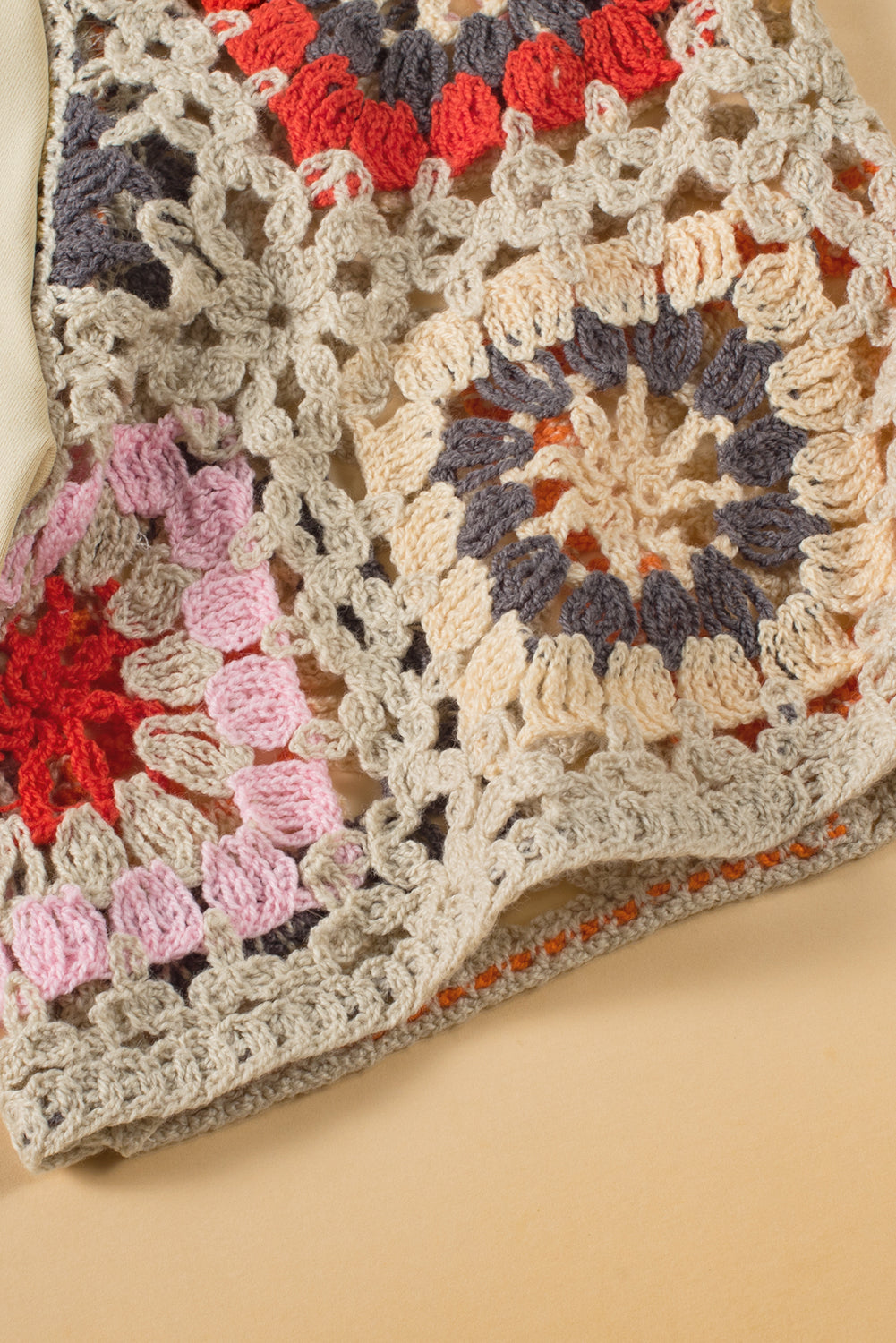 Turquoise Floral Crochet Short Sleeve Top