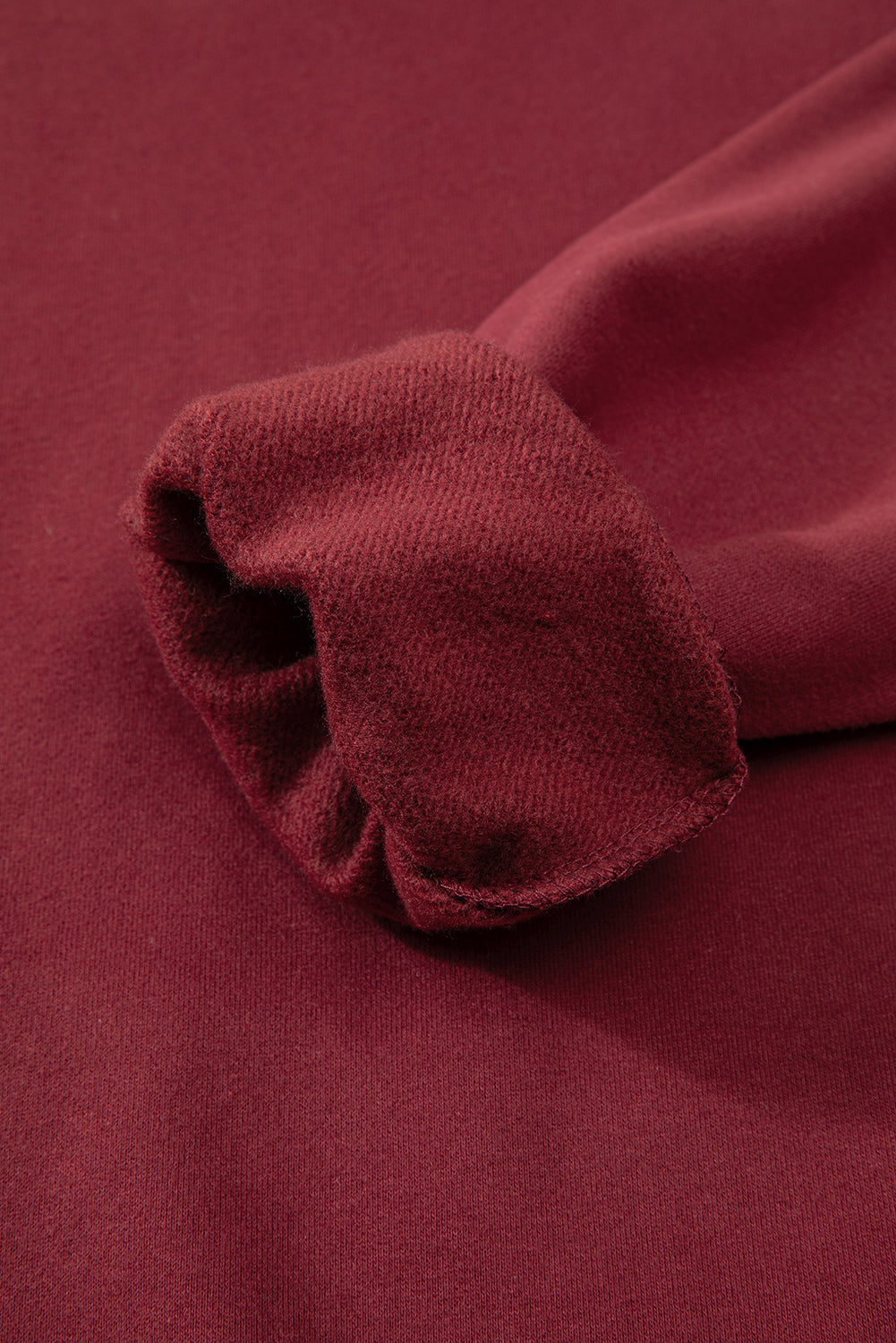 Dark Green Solid Fleece Lined Drop Shoulder Terry Sweatshirt