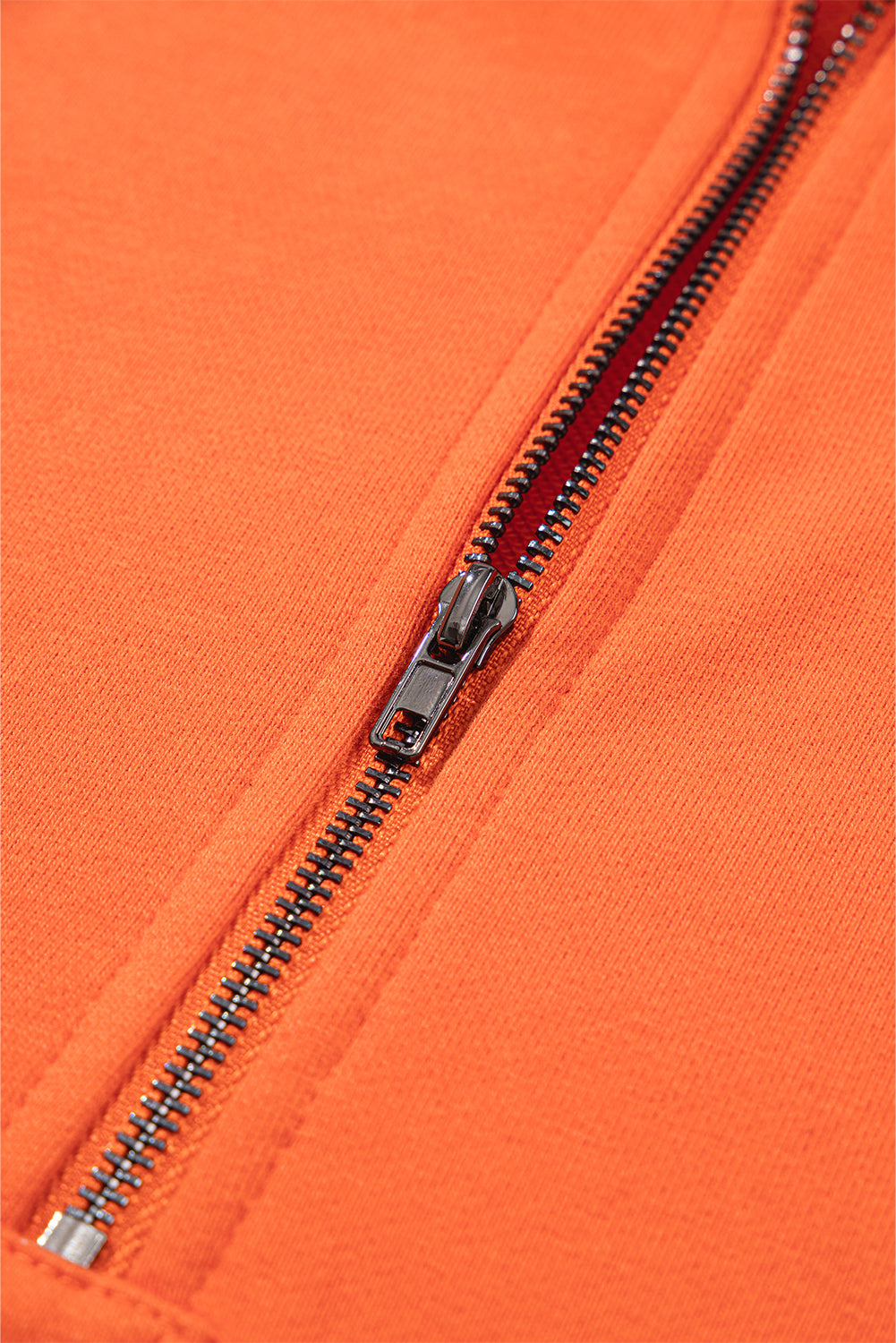 Black Solid Kangaroo Pocket Half Zipper Oversized Hoodie