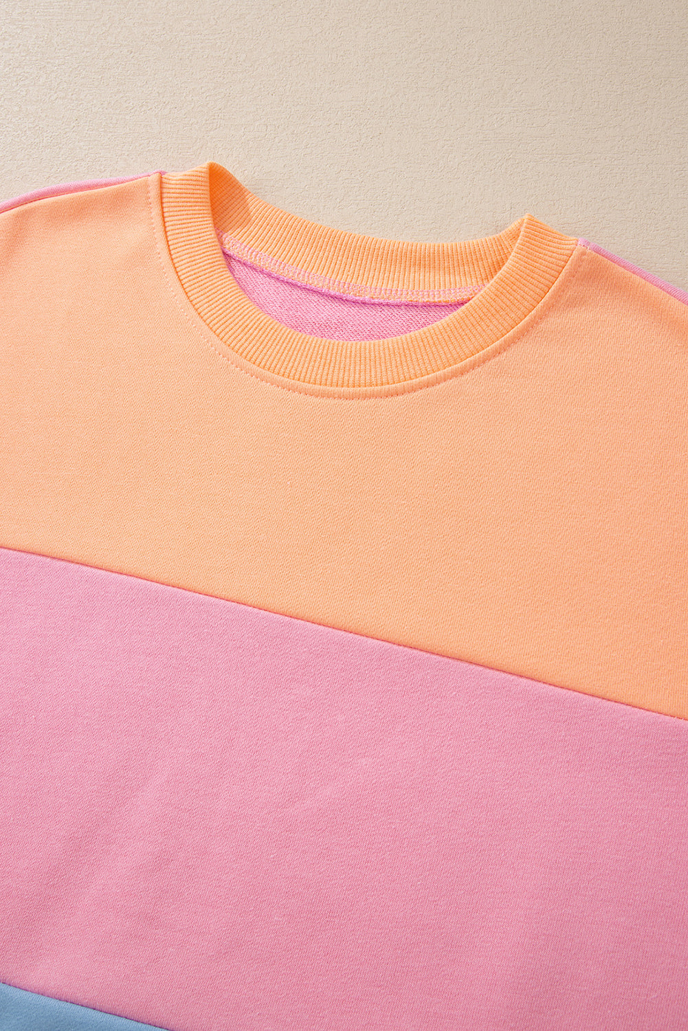 Meadow Mauve Colorblock Patchwork Drop Shoulder Sweatshirt