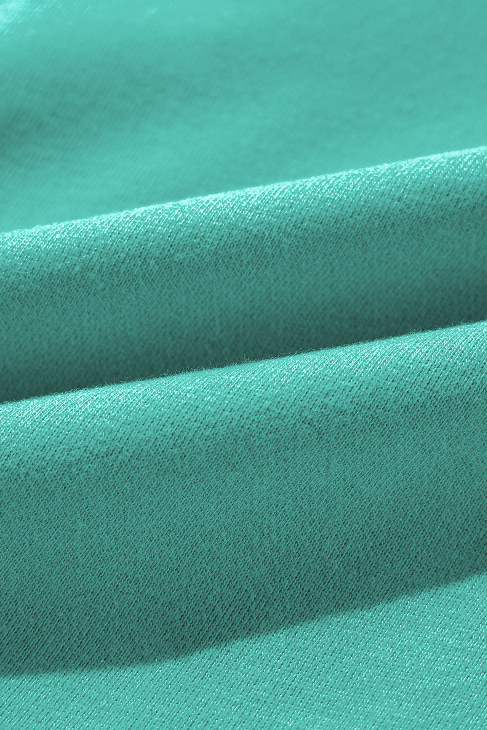 Sea Green Fleece Lined Zip Up Stand Collar Thumbhole Sleeve Sweatshirt