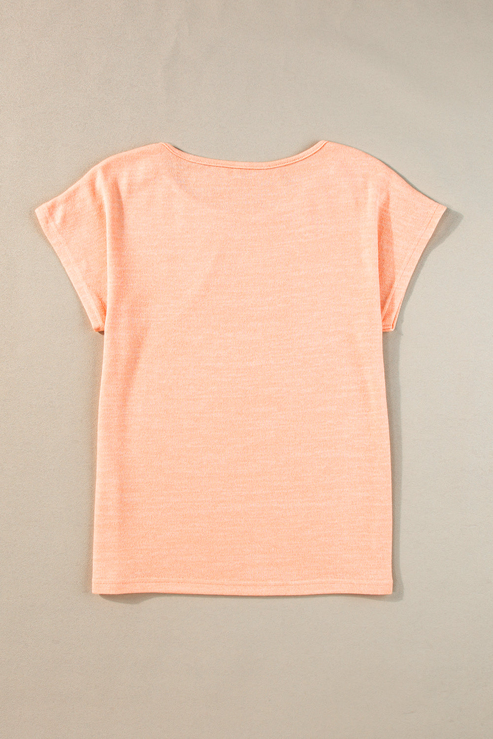 Smoke Gray Button Detail Batwing Sleeve Casual Tee