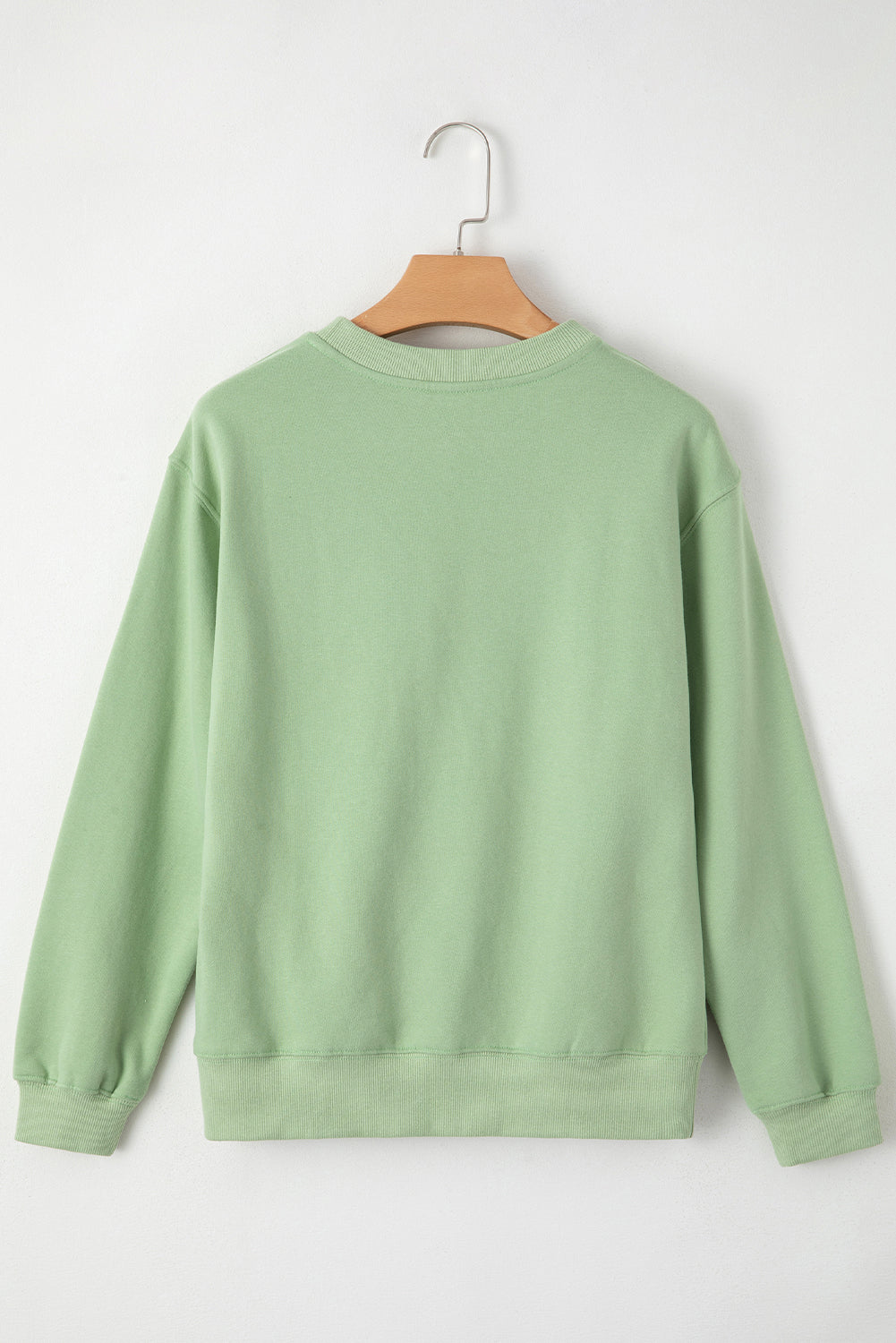 Dark Green Solid Fleece Lined Drop Shoulder Terry Sweatshirt