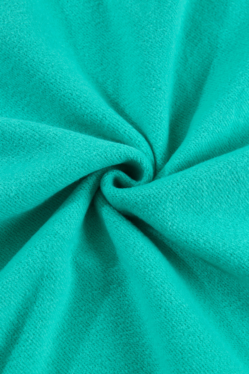 Dark Green Solid Fleece Lined Drop Shoulder Terry Sweatshirt