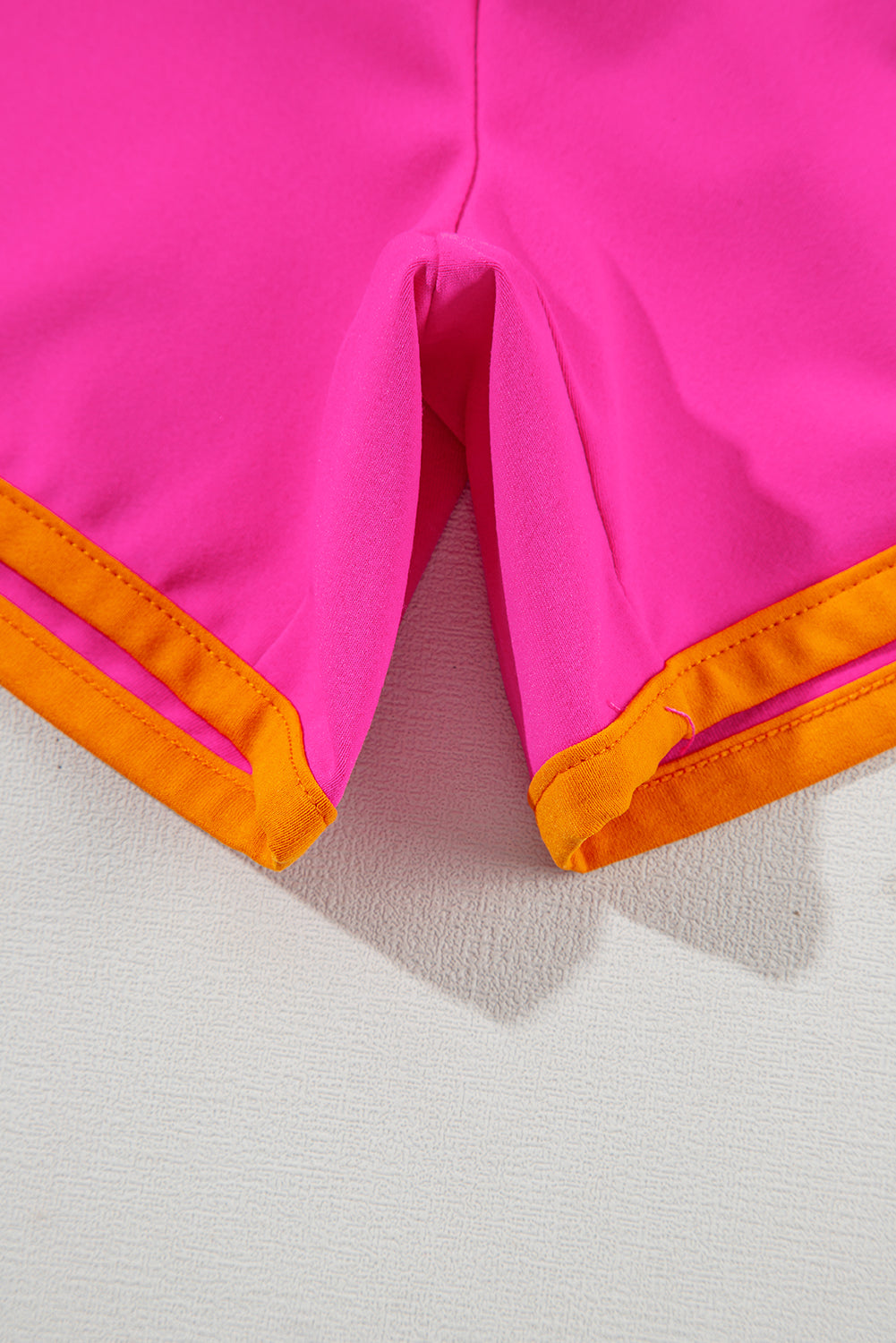 Rose Red Colorblock Patchwork Cap Sleeve Top Plus Size Shorts Set