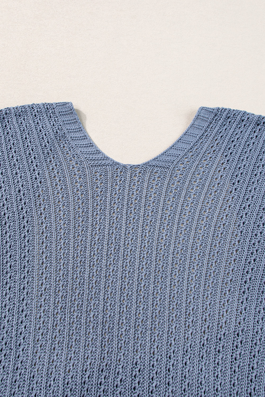 Khaki Hollow-out Bracelet Sleeve Knit Cardigan