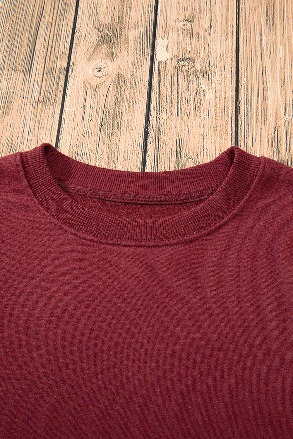 Dark Green Solid Fleece Lined Drop Shoulder Terry Sweatshirt