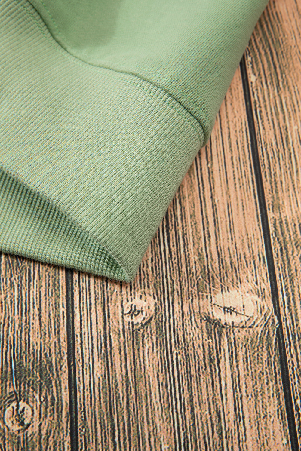 Dark Green Solid Fleece Lined Drop Shoulder Terry Sweatshirt