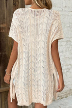 Load image into Gallery viewer, Apricot Openwork Short Sleeve Open Cardigan
