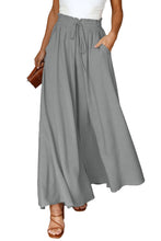 Load image into Gallery viewer, Green Drawstring Smocked High Waist Wide Leg Pants
