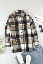 Load image into Gallery viewer, Red Plaid Print Buttoned Shirt Jacket
