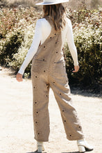 Load image into Gallery viewer, Khaki Flower Print Corduroy Overalls
