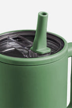 Load image into Gallery viewer, Pear Green Frosted Stainless Handle Large Vacuum Cup with Straw 40oz
