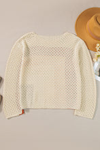 Load image into Gallery viewer, Apricot Pointelle Knit Colorblock Baggy Sweater
