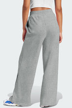 Load image into Gallery viewer, Gray Seamed Drawstring High Waist Wide Leg Sweatpants
