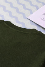 Load image into Gallery viewer, Green Striped Sleeve Plain Knit Sweater
