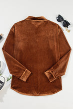 Load image into Gallery viewer, Chestnut Chest Pocket Velvet Shirt
