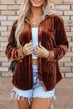 Load image into Gallery viewer, Chestnut Chest Pocket Velvet Shirt
