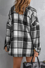 Load image into Gallery viewer, Red Plaid Print Buttoned Shirt Jacket
