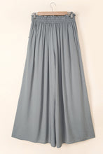 Load image into Gallery viewer, Green Drawstring Smocked High Waist Wide Leg Pants
