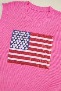 Bonbon Sparkling American Flag Knitted Vest