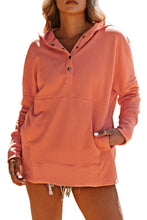 Load image into Gallery viewer, Green Batwing Sleeve Pocketed Henley Hoodie
