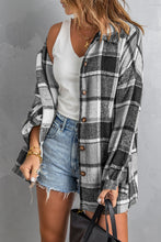 Load image into Gallery viewer, Red Plaid Print Buttoned Shirt Jacket
