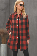 Load image into Gallery viewer, Green Turn-down Collar Plaid Shirt Coat
