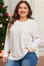 Load image into Gallery viewer, Peach Blossom Plus Size Ribbed Textured Long Sleeve T Shirt
