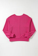 Load image into Gallery viewer, Rose Red Textured Long Sleeve V Neck Top
