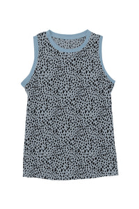 Leopard Print Round Neck Tank Top