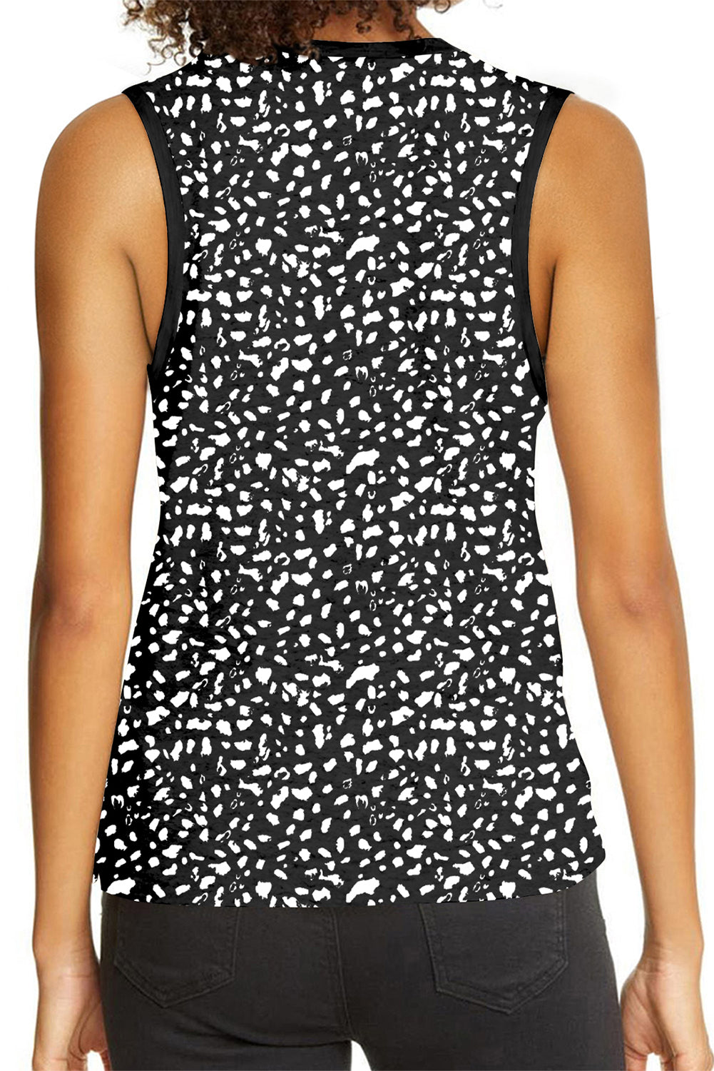 Leopard Print Round Neck Tank Top