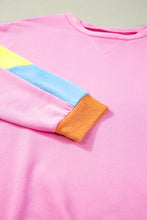 Load image into Gallery viewer, Pink Candy Colorblock French Terry Top
