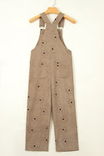 Load image into Gallery viewer, Khaki Flower Print Corduroy Overalls
