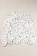 Load image into Gallery viewer, White Colorful Confetti Distressed Knit Sweater
