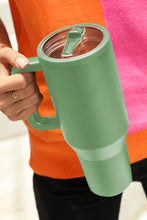 Load image into Gallery viewer, Pear Green Frosted Stainless Handle Large Vacuum Cup with Straw 40oz
